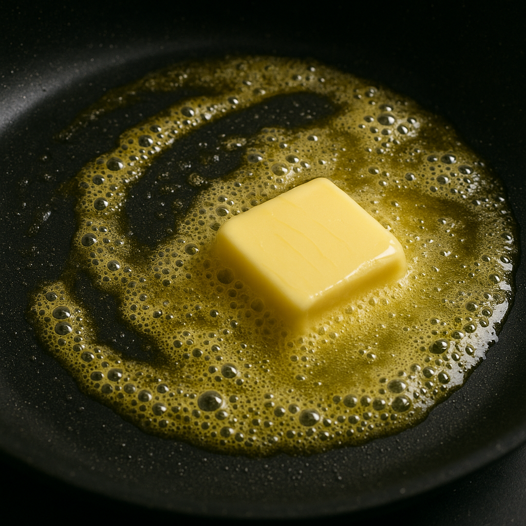 manteiga derretendo na frigideira