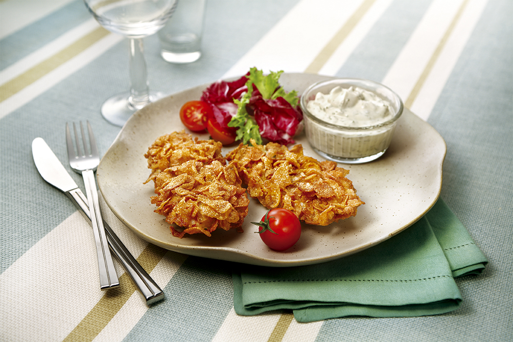 Frango Flakes com Molho de Iogurte