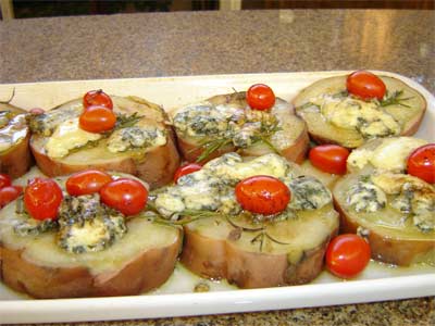 Batata doce com gorgonzola
