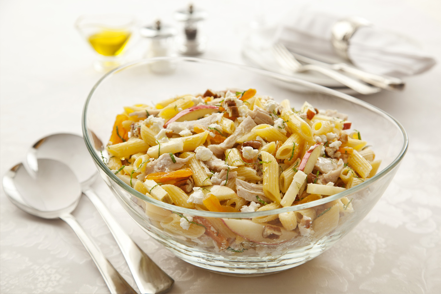 Salada Fria de Penne com Peru e Queijo de Cabra