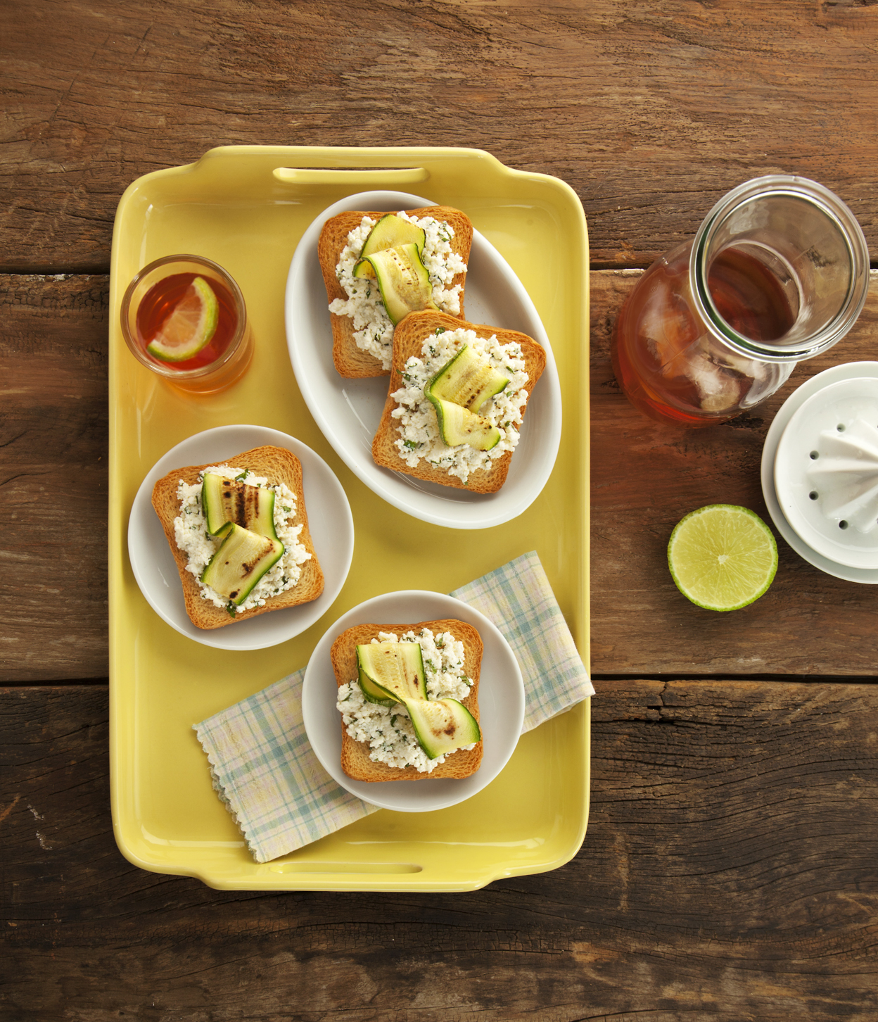 Bruschetta Light de Ricota e Abobrinha